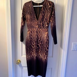 Cheetah print short long sleeved dress